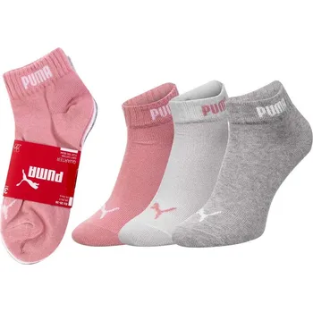Pánské oblečení PUMA PONOŽKY ŤAPKY 3 PÁRY WHITE/GREY/PINK 887498 11 Velikost: 35-38