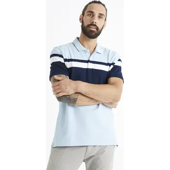 Pánské oblečení Celio Polo tričko Bebar pique 1112572 Modrá S