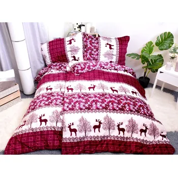 Povlečení Aaryans Sobi vínové 140 x 200, 70 x 90 cm zipový uzávěr