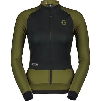 Cyklistická bunda SCOTT Cyklistická větruodolná bunda - RC PRO WARM HYBRID GTX WS W - černá/zelená
