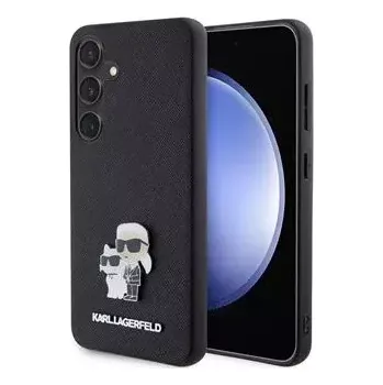 Pouzdro na mobilní telefon Karl Lagerfeld PU Saffiano Metal Karl and Choupette Zadní Kryt pro Samsung Galaxy S24 Black