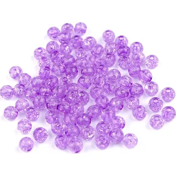 Korálek Plastové korálky kraklované Ø6 mm, Balení 500 g, Varianta 1 (1) transparent