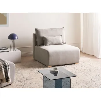 Křeslo Modulové křeslo šedé čalounění odklápěcí opěradlo úložný prostor obývací pokoj Beliani