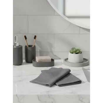 Boxerky Sinsay - Sada bavlněných ručníků s žebrovanou strukturou 2 pack - šedá - 683II-90X - 683II-90X-ONE