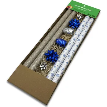 Balící papír Vánoční balicí sada Aroma & Natur, kraft/modrá