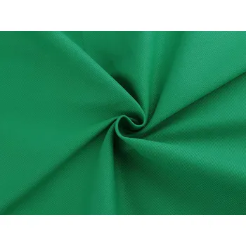 Bavlněná látka / plátno hrubší s keprovou vazbou, střední, 10 (270 g/m²) zelená irská