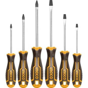 Šroubovák Ingco HKSD0628 Šroubovák plochý+křížový sada 6ks CrV (HKSD0628)