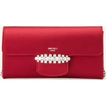 Kabelka Jimmy Choo Clutch Bing S Ozdobnými Kameny, tmavě červená