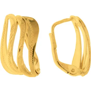 Náušnice Argento 65395 Pozlacené stříbrné náušnice - s ručním gravírem