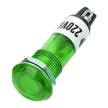 Dílna Kontrolka kulatá 230V s doutnavkou, zelená do otvoru 10mm HADEX