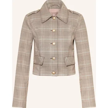 Dámské sako Guess Dámská Bunda Hranatého Střihu Geraldine, tmavě hnědá /...