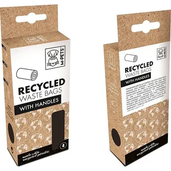 sáček na exkrement M-Pets Recycled sáčky na exkrementy černé s uchy 60 ks