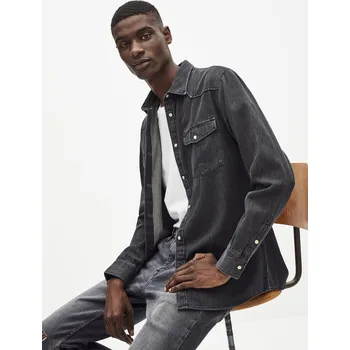 Pánská košile Celio Džínová košile Sarevient 1088766 Šedá S