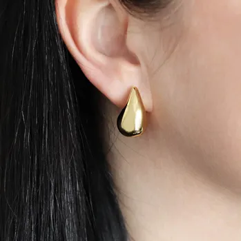 Šperk Náušnice Kapky elegance 2 cm z pozlacené nerezové oceli č. 1562