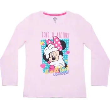 Dívčí tričko Dívčí triko Minnie MOUSE & Daisy - dlouhý rukáv (růžové) Velikost: 104
