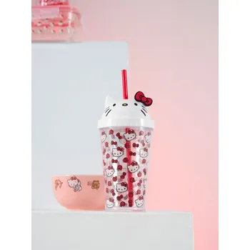 Sinsay - Hrnek s víčkem a brčkem Hello Kitty - vícebarevná - 394ES-MLC - 394ES-MLC-ONE