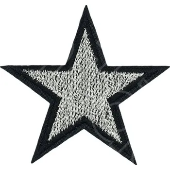 Nášivka Nažehlovačka hvězda stříbrnočerná