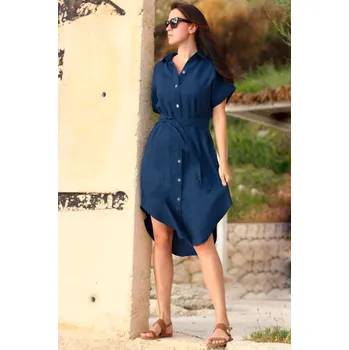 Dámské šaty Lotika Propínací 100% lněné šaty Lotika 916226