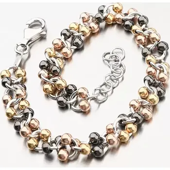 Náramek Náramek s kuličkami stříbro 925 B1801758-1507-SLX délka 17 cm