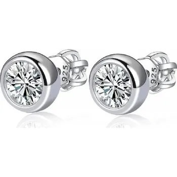 Náušnice Stříbrné náušnice pecky se zirkonem na šroubek