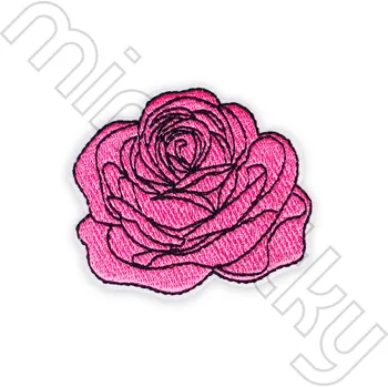 umělá květina Nažehlovačka květ růže světle růžový