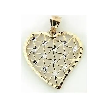 Přívěsek Zlatý přívěsek srdce z kombinovaného zlata