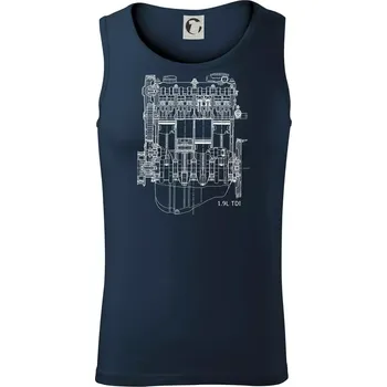 Pánské termoprádlo Motor Škoda/ VW 1.9L TDI ze předu - Tílko pánské Core - XL ( Námořní modrá (velmi tmavá - téměř černá) )