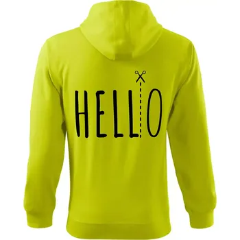 Pánská móda Hello - Mikina s kapucí na zip trendy zipper - 2XL ( Limetková )