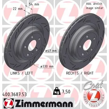 Brzdový kotouč Brzdový kotouč ZIMMERMANN 400.3687.53