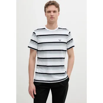 Pánské tričko Bavlněné tričko Barbour Houstead Stripe Tailored Fit T-Shirt MTS1392 bílá 00X, vel. XL