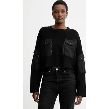 Dámská mikina Bavlněná mikina G-Star Multi pkt mix loose cropped D27168.E312 černá 99X, vel. L