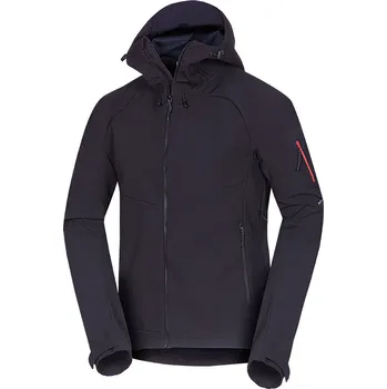Pánská softshellová bunda Northfinder Pánská outdoorová softshellová 3L bunda s kapucí BRIO, černá, M