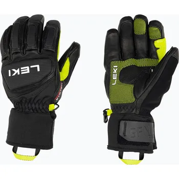 Chránič rukou Pánské lyžařské rukavice LEKI Griffin Pro 3D black/neon