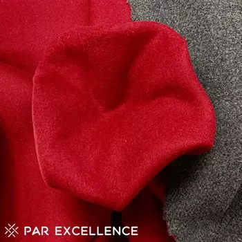 Vlněný double face červeno-šedý