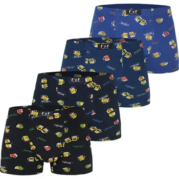 Boxerky FANNIFEN Pánské bambusové boxerky PIVO M6811 4ks v balení Barva: Mix, Velikost: 3XL