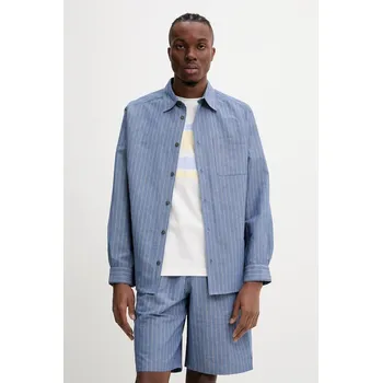 Pánská košile Košile s příměsí lnu A.P.C. chemise malo COHFW.H12532 modrá 55X, vel. M