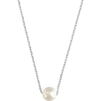 Náhrdelník Zlatý řetízek s bílou perlou velikost 42 hmotnost 1,28g