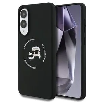 Pouzdro na mobilní telefon Karl Lagerfeld Liquid Silicone Double Heads MagSafe Zadní Kryt pro Samsung Galaxy S25 Edge Black