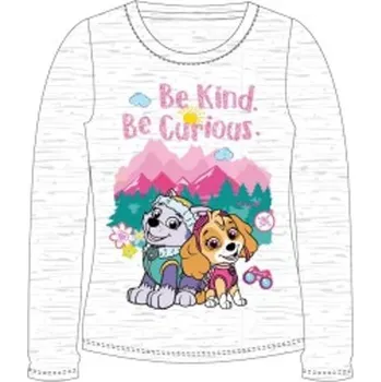 Dívčí triko Tlapková Patrola - dlouhý rukáv (šedý melír) Velikost: 122