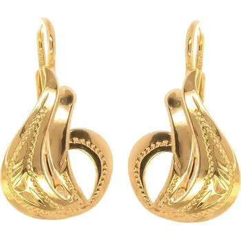 Náušnice Argento 65590 Pozlacené stříbrné náušnice - s ručním gravírem