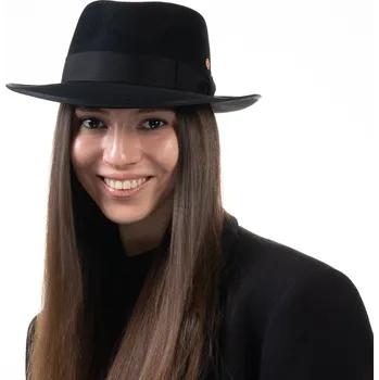 Klobouk Černý klobouk Fedora Bogart - Mayser - Mio Velikost: 57 cm (M)