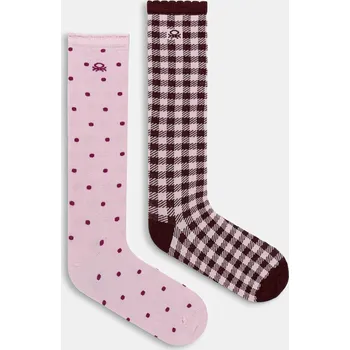 Dětské ponožky United Colors of Benetton 2-pack 6AO30704B.G.G.seasonal růžová 30X, vel. 20/24