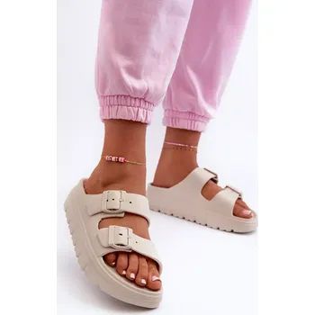 Dámské žabky Dámské pantofle / nazouváky 24SD97-5610 Béžová - NEWS béžová 39