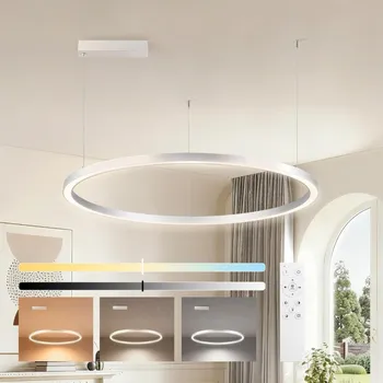 Brilagi-LED Stmívat. lustr na lanku PORTOFINO LED/60W/230V pr. 80 cm stříbrná+DO