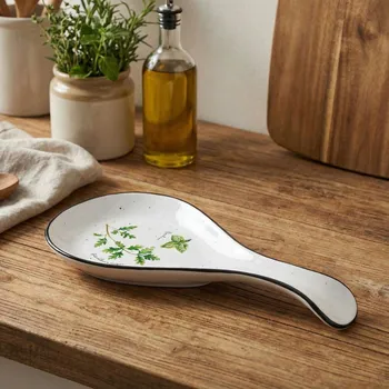 Příbor Porcelánová podložka pod lžíci s motivem bylin EASY LIFE 26 × 12 cm