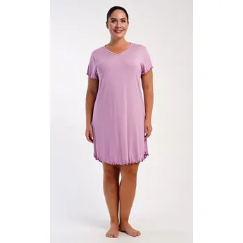 Dámská noční košile Dámská noční košile s krátkým rukávem Liliana - pudrová - 4XL