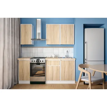 Kuchyňská linka VerDesign MATEO kuchyňská linka 140, dub sonoma-bílá