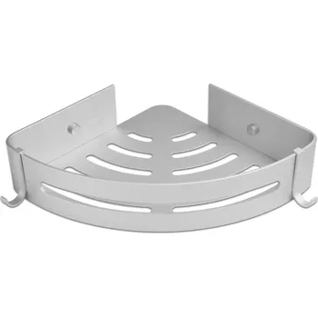 police Rohová polička do koupelny MYZEA II stříbrná