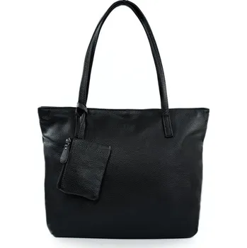 Kabelka Dámská černá kožená shopper kabelka RILLIA s malou vnější taštičkou FL34 RILLIA BLACK 200 Velikost: ONE SIZE