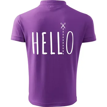 Pánská košile Hello - Polokošile pánská Pique Polo 203 - XL ( Fialová )